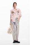 STRIPED FLORAL SHIRT - red stripe